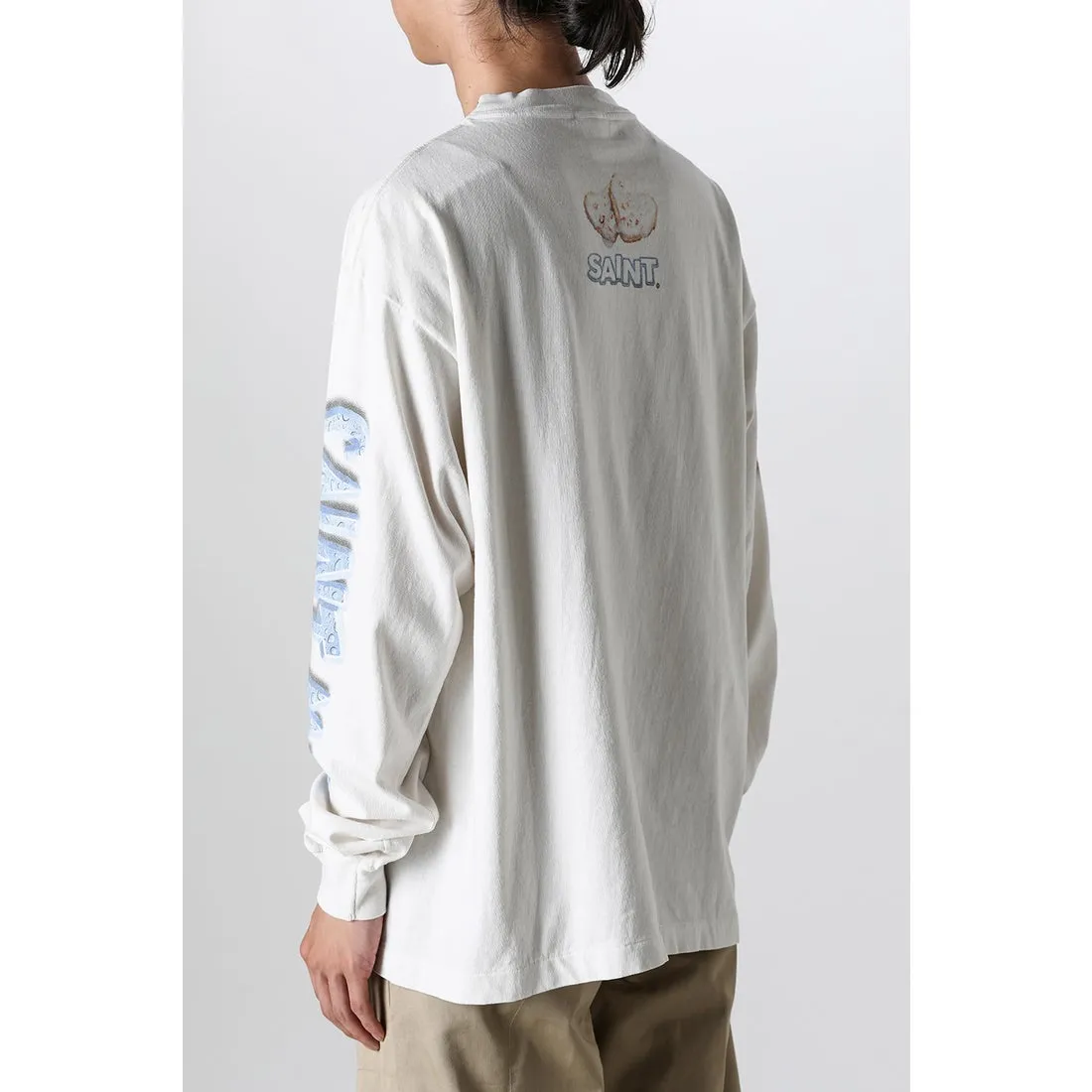 SAINT Mxxxxxx HEART COOKIES L/S TEE/WHT Love Oreo printed long sleeves Off-white S-XL Customized co-branded main mark/wash mark Correct version Ready-made garments washed and distressed VINTAGE feeling Top-notch printing technology Perfect restoration